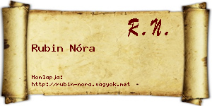 Rubin Nóra névjegykártya